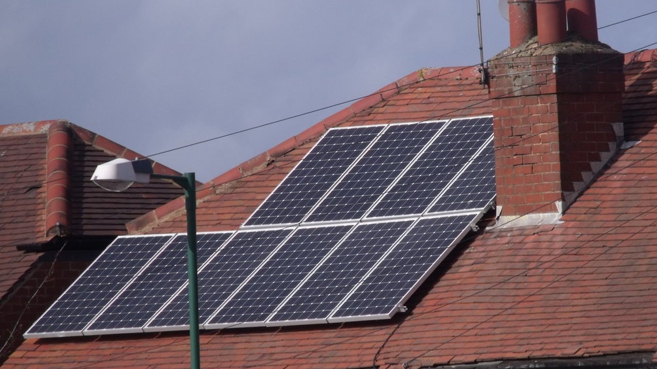 Solar panels on a roof
