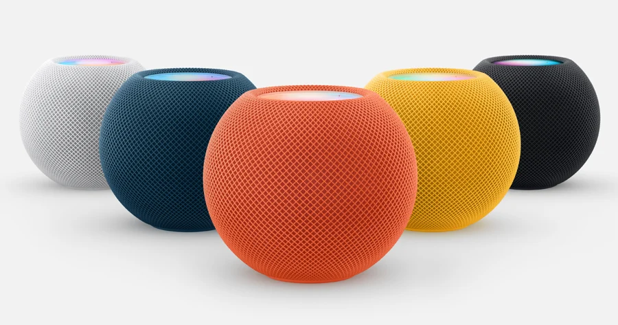 Apple HomePod mini in five colour finishes
